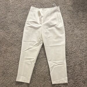 Zara White High-Waisted Trousers